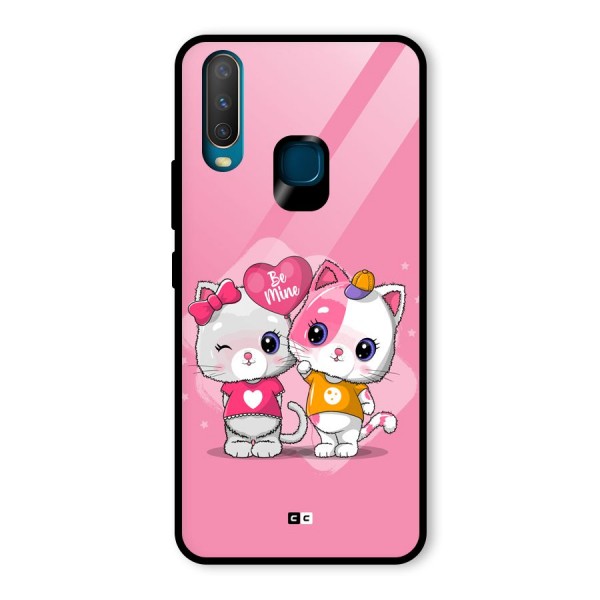 Cute Be Mine Glass Back Case for Vivo Y12