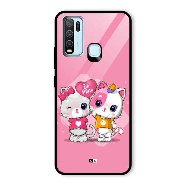 Cute Be Mine Glass Back Case for Vivo Y30