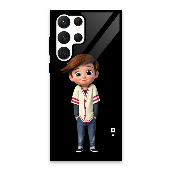 Cute Boy Tim Glass Back Case for Galaxy S22 Ultra 5G