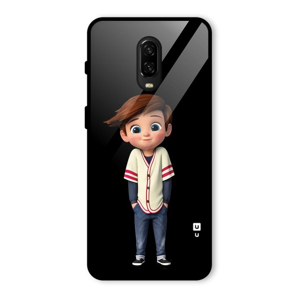 Cute Boy Tim Glass Back Case for OnePlus 6T