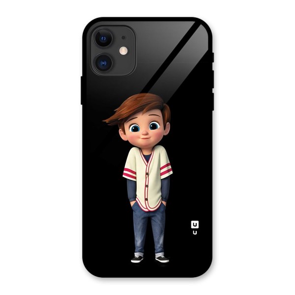 Cute Boy Tim Glass Back Case for iPhone 11