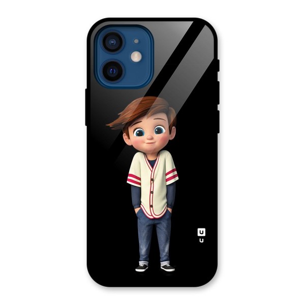 Cute Boy Tim Glass Back Case for iPhone 12 Mini