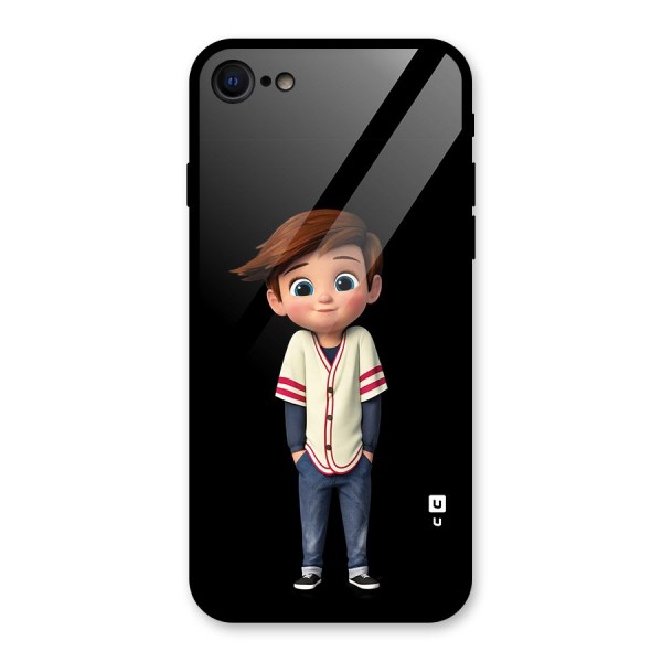 Cute Boy Tim Glass Back Case for iPhone 8