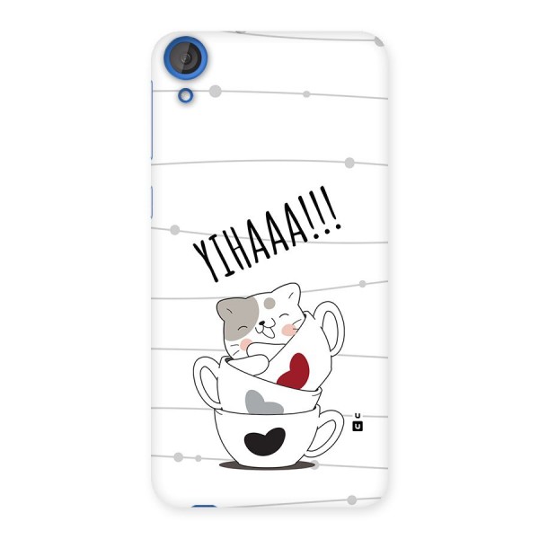 Cute Cat Cup Back Case for Desire 820