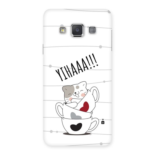 Cute Cat Cup Back Case for Galaxy A3