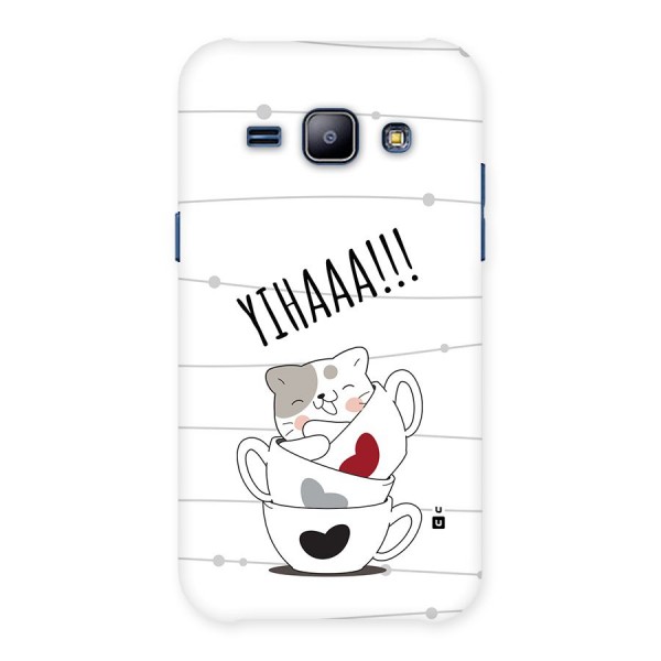 Cute Cat Cup Back Case for Galaxy J1