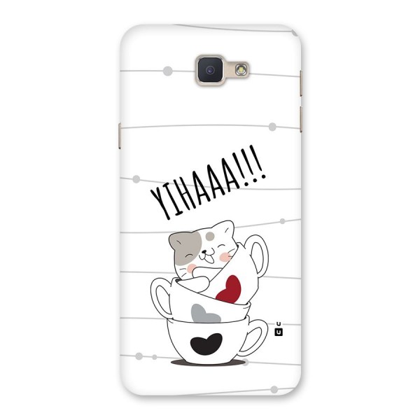Cute Cat Cup Back Case for Galaxy J5 Prime