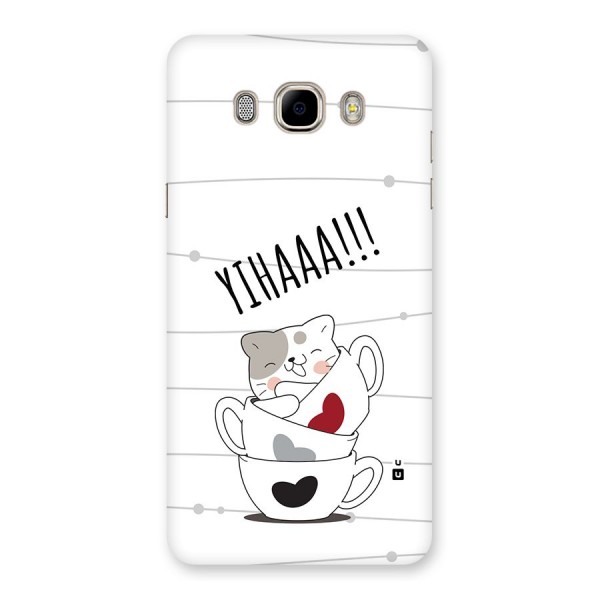 Cute Cat Cup Back Case for Galaxy J7 2016