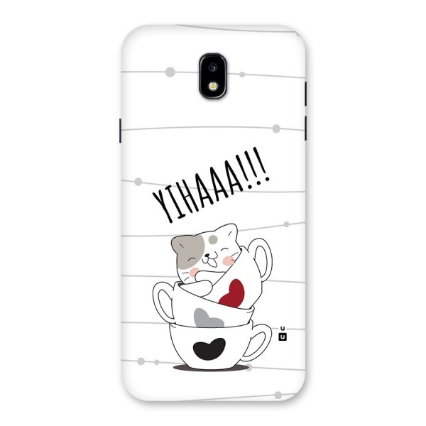 Cute Cat Cup Back Case for Galaxy J7 Pro