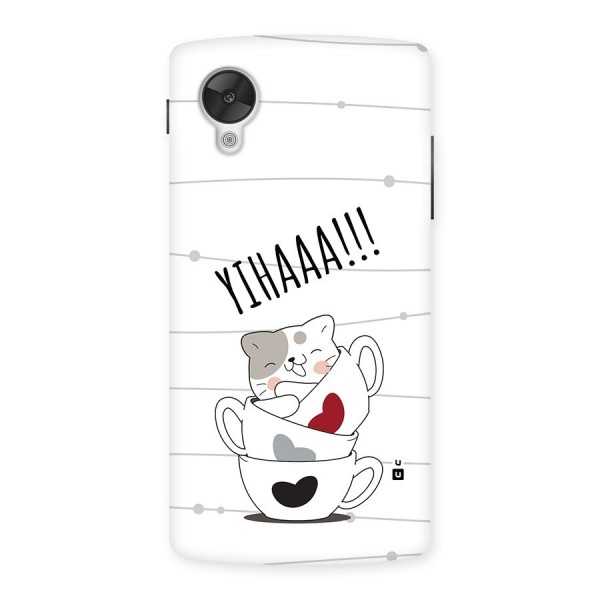 Cute Cat Cup Back Case for Google Nexus 5