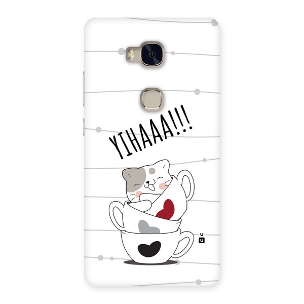 Cute Cat Cup Back Case for Honor 5X