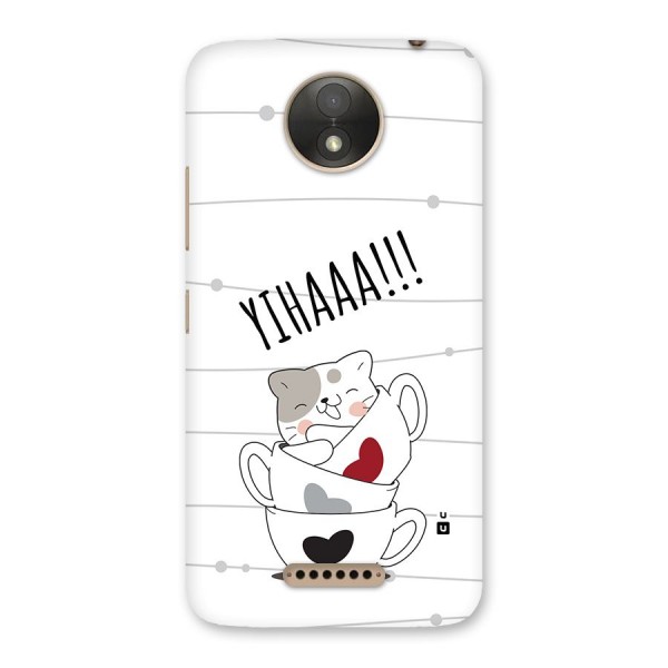 Cute Cat Cup Back Case for Moto C Plus