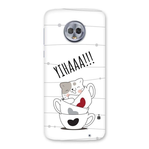Cute Cat Cup Back Case for Moto G6 Plus