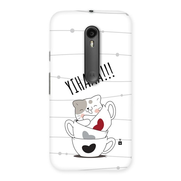 Cute Cat Cup Back Case for Moto G Turbo