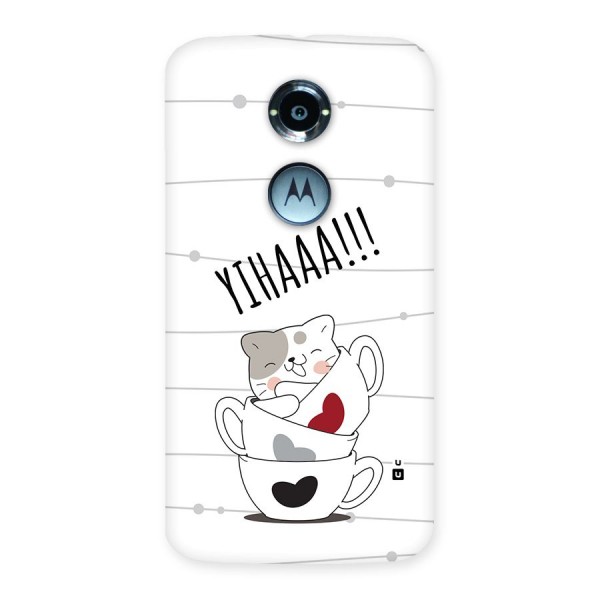 Cute Cat Cup Back Case for Moto X2
