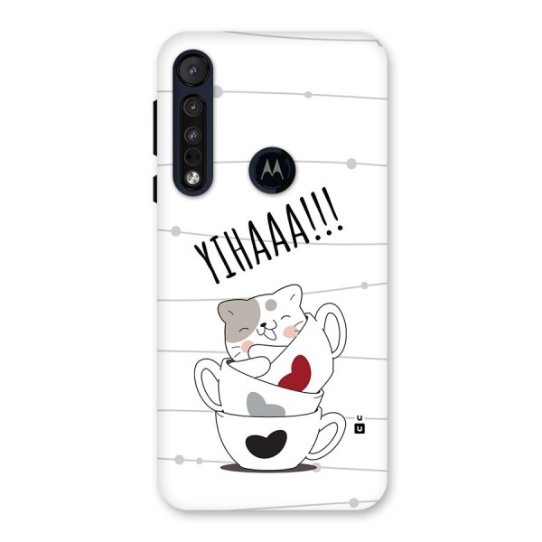 Cute Cat Cup Back Case for Motorola One Macro