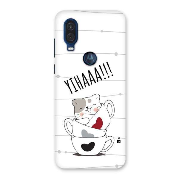 Cute Cat Cup Back Case for Motorola One Vision