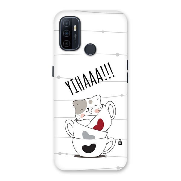 Cute Cat Cup Back Case for Oppo A33 (2020)