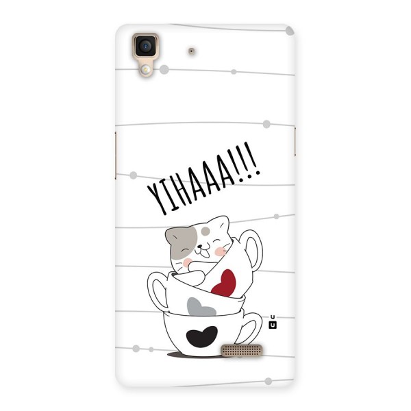 Cute Cat Cup Back Case for Oppo R7
