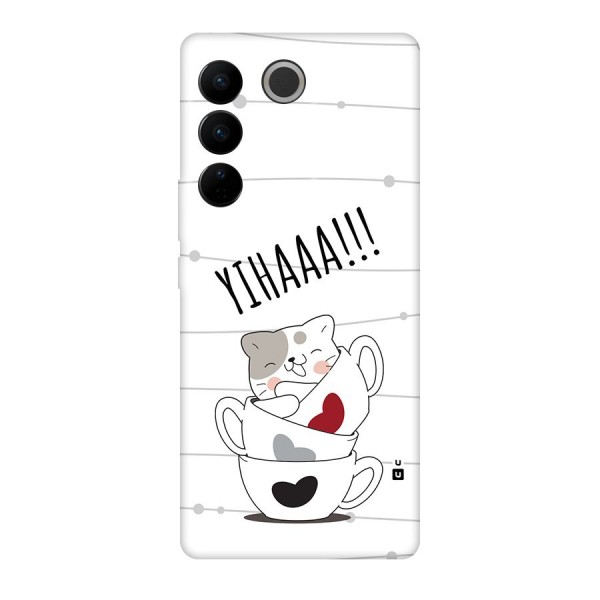Cute Cat Cup Back Case for Vivo V27