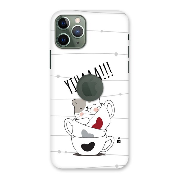 Cute Cat Cup Back Case for iPhone 11 Pro Logo Cut