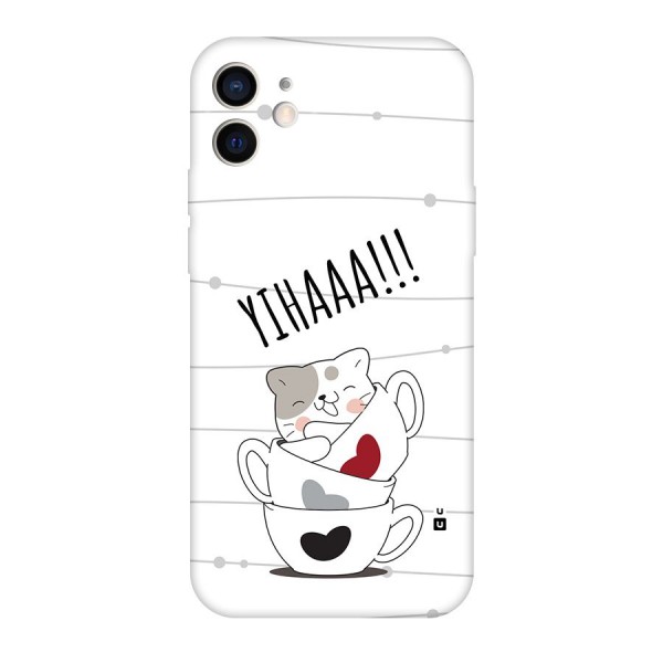 Cute Cat Cup Back Case for iPhone 12