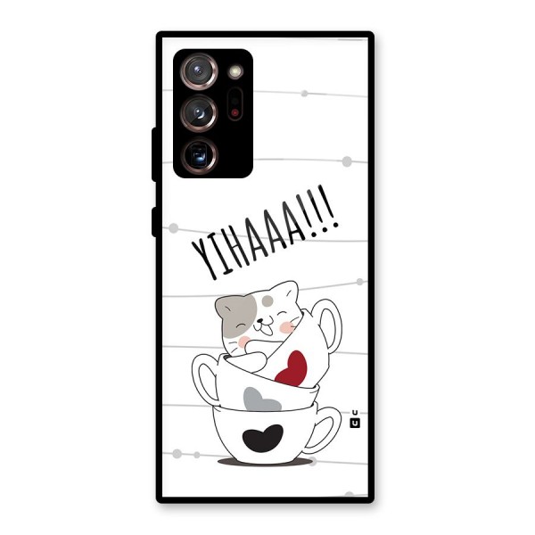 Cute Cat Cup Glass Back Case for Galaxy Note 20 Ultra