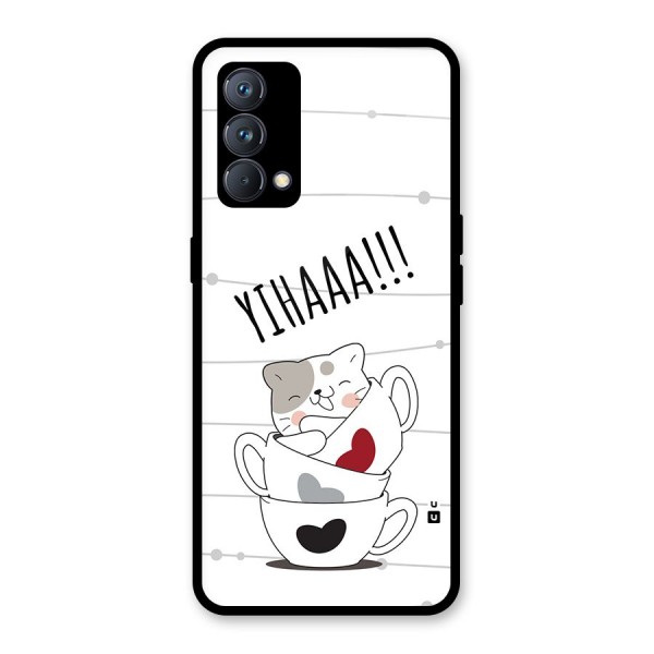 Cute Cat Cup Glass Back Case for Realme GT Master Edition