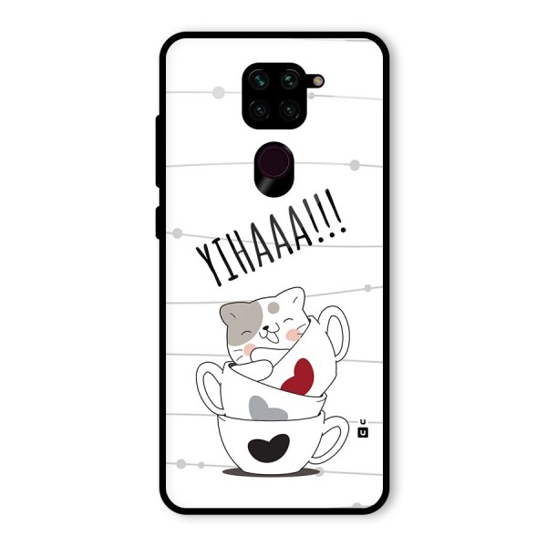 Cute Cat Cup Glass Back Case for Redmi Note 9