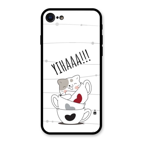 Cute Cat Cup Glass Back Case for iPhone SE 2022