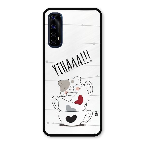 Cute Cat Cup Metal Back Case for Realme Narzo 20 Pro