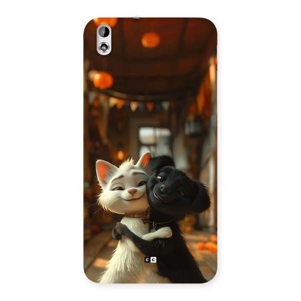 Cute Cat Dog Back Case for Desire 816