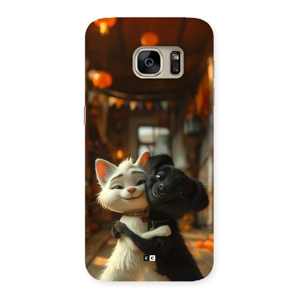 Cute Cat Dog Back Case for Galaxy S7