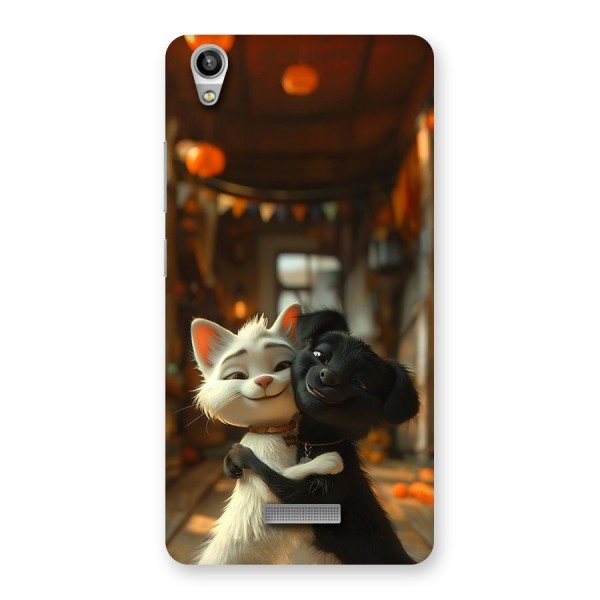 Cute Cat Dog Back Case for Lava Pixel V1