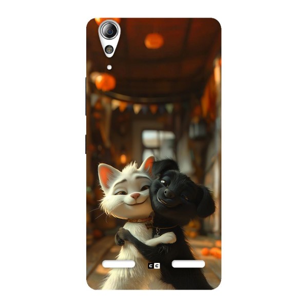 Cute Cat Dog Back Case for Lenovo A6000