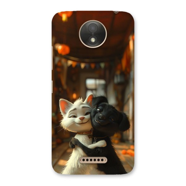 Cute Cat Dog Back Case for Moto C Plus