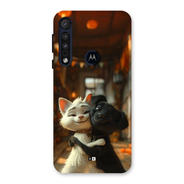 Cute Cat Dog Back Case for Motorola One Macro