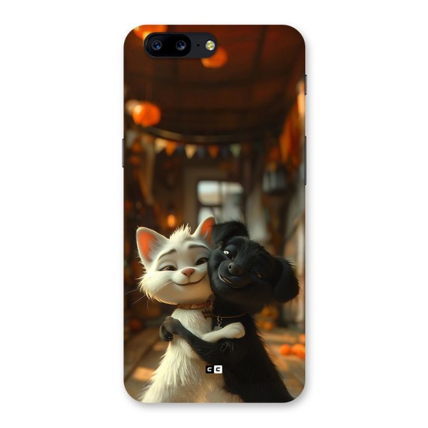 Cute Cat Dog Back Case for OnePlus 5