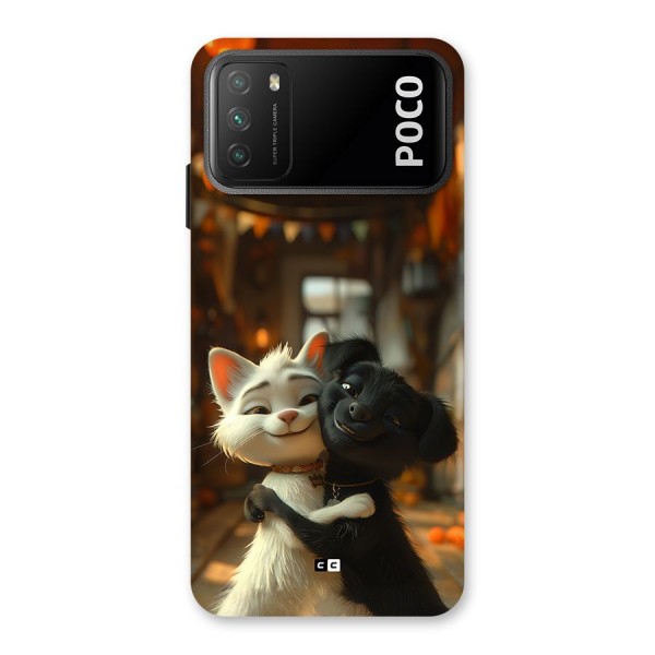Cute Cat Dog Back Case for Poco M3