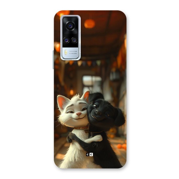 Cute Cat Dog Back Case for Vivo Y51A