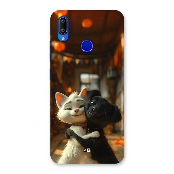 Cute Cat Dog Back Case for Vivo Y91