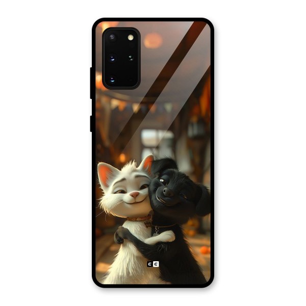 Cute Cat Dog Glass Back Case for Galaxy S20 Plus