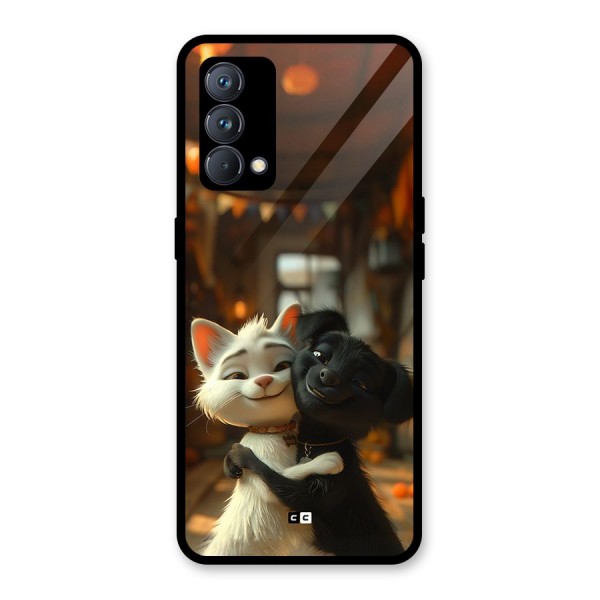 Cute Cat Dog Glass Back Case for Realme GT Master Edition