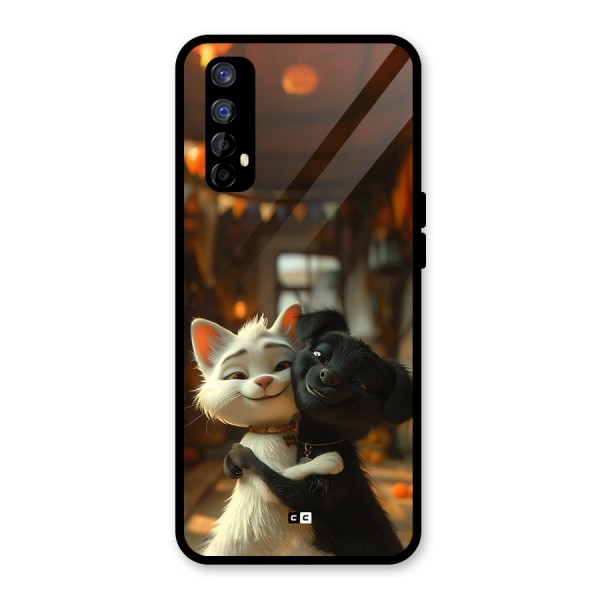 Cute Cat Dog Glass Back Case for Realme Narzo 20 Pro