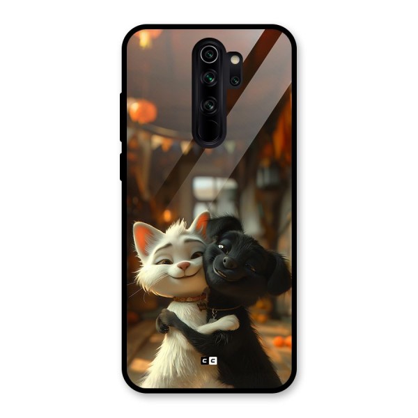 Cute Cat Dog Glass Back Case for Redmi Note 8 Pro