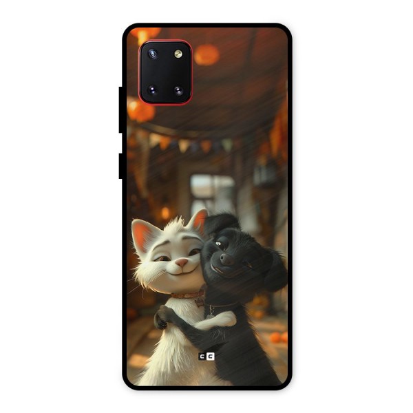 Cute Cat Dog Metal Back Case for Galaxy Note 10 Lite