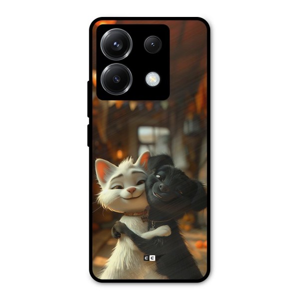 Cute Cat Dog Metal Back Case for Poco X6