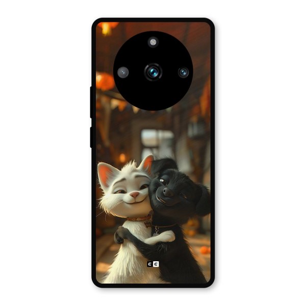 Cute Cat Dog Metal Back Case for Realme 11 Pro Plus