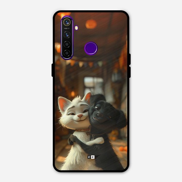 Cute Cat Dog Metal Back Case for Realme 5 Pro