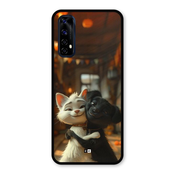 Cute Cat Dog Metal Back Case for Realme Narzo 20 Pro